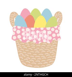 Panier de Pâques avec des oeufs Illustration de Vecteur