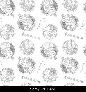 Vector Pad Thai Noodles sans coutures Illustration de Vecteur