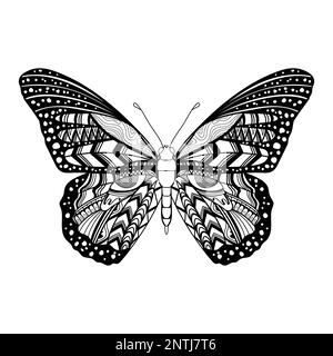 Papillon mandala zentangle coloriage page illustration pour votre entreprise ou marque Illustration de Vecteur