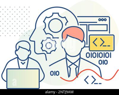 Équipe de développement de logiciels et de technologies - Illustration du stock en tant que fichier EPS 10 Illustration de Vecteur