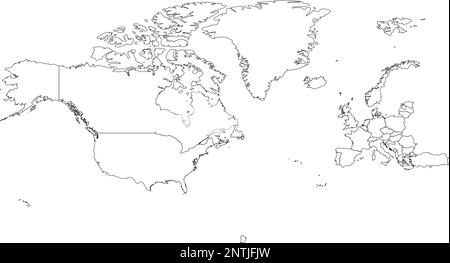 Organisation du Traité de l'Atlantique Nord, OTAN, carte des pays membres. 29 Etats membres depuis juin 2017. Illustration de Vecteur