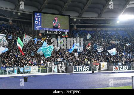 Stadio Olimpico, Rome, Italie. 27th févr. 2023. Serie A football; Lazio contre Sampdoria; Lazio's Supporters crédit: Action plus Sports/Alamy Live News Banque D'Images