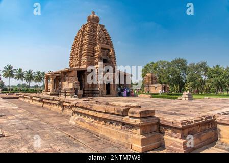 Le temple de Galaganatha à Pattadakal, également appelé Raktapura a été construit pendant le règne de la dynastie des Chaloukya et est un site classé au patrimoine mondial de l'UNESCO. Banque D'Images