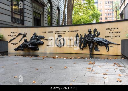 Le Royal Australian Regiment Memorial dans le quartier central des affaires de Sydney Banque D'Images