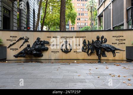 Le Royal Australian Regiment Memorial dans le quartier central des affaires de Sydney Banque D'Images