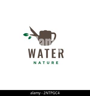 eau flush nature feuilles branche arbre de plantes logo design icône illustration vectorielle Illustration de Vecteur
