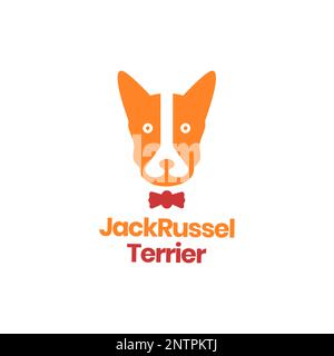 visage mascotte animaux chien cool jack russel terrier orange plat logo dessin vectoriel icône illustration Illustration de Vecteur