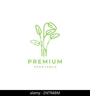 eau épinards plante légumes croissance fresh ligne minimal logo design vecteur Illustration de Vecteur