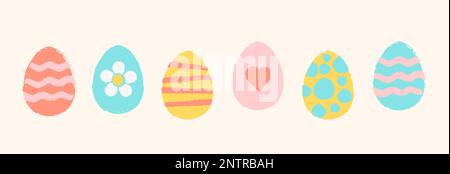 Silhouette vectorielle d'œufs de Pâques dessinés à la main dans un style de caniche Illustration de Vecteur