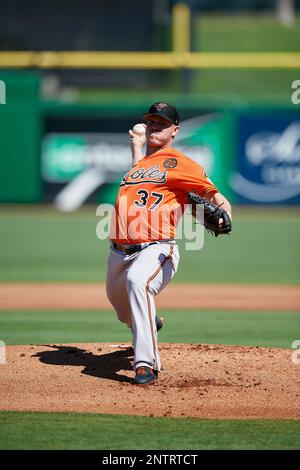 Baltimore Orioles starting pitcher Dylan Bundy reacts after center fielder Adam  Jones hit him with a pie after Bunday threw a one-hit baseball game against  the Seattle Mariners in Baltimore, Tuesday, Aug.