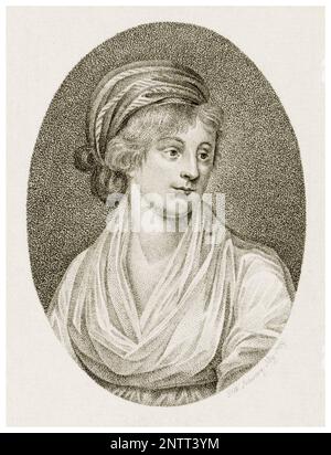 Mary Wollstonecraft (1759-1797), écrivain britannique, suffragette et défenseur des droits des femmes, portrait gravé par Paul Wolfgang Schwarz, 1799 Banque D'Images