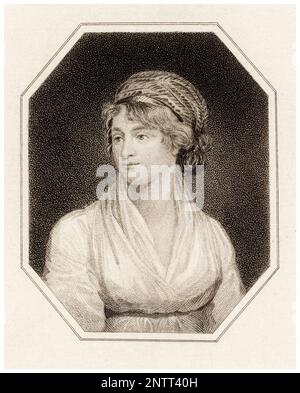 Mary Wollstonecraft (1759-1797), écrivaine britannique, philosophe et défenseure du suffrage féminin, portrait gravé par Dean & Munday après John Opie, 1815 Banque D'Images