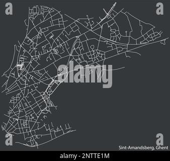 Carte des rues de la COMMUNE DE SINT-AMANDSBERG, GAND Illustration de Vecteur