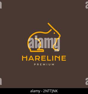 animaux de compagnie lapin géométrique ligne moderne simple minimaliste logo design vecteur Illustration de Vecteur