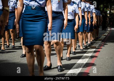 Salvador, Bahia, Brésil - 07 septembre 2016: Des soldats de l'armée de l'air sont vus en train de parader le jour de l'indépendance brésilienne dans la ville de Salvador, Bahia. Banque D'Images