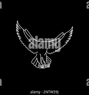 animal oiseau volant aigle ligne de chasse art minimaliste logo design vecteur Illustration de Vecteur