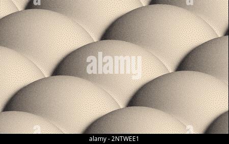 Répétition avec des formes de volume sphériques. Arrière-plan avec bosses. Motif pointillisme. Motif à pois. Illustration vectorielle 3D pour bannière, prospectus, poster Illustration de Vecteur