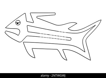 Geoglyphe des poissons de Nazca, les lignes de Nazca, le désert de Nazca, Pérou Illustration de Vecteur
