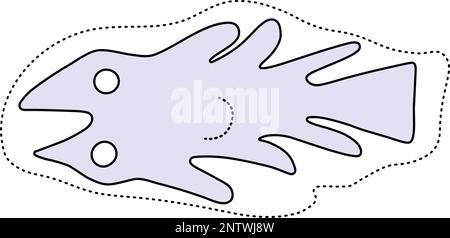 Geoglyphe des poissons de Nazca, les lignes de Nazca, le désert de Nazca, Pérou Illustration de Vecteur