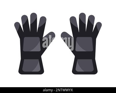 Construction, gants de protection industriels. Gants de travail. Équipement de protection individuelle. Contour des gants de jardin ou de sport. Équipement de ski. Vecteur Illustration de Vecteur