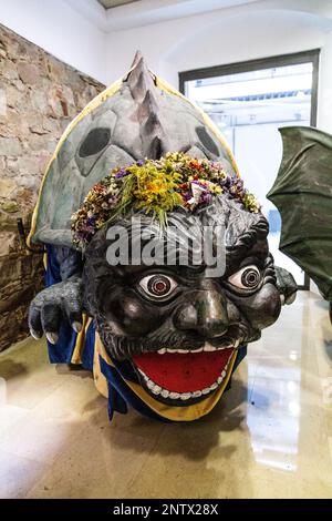 Tarasca Beast avec corps d'une tortue, la casa dels entremesos, le musée des géants à Barcelone, Espagne Banque D'Images