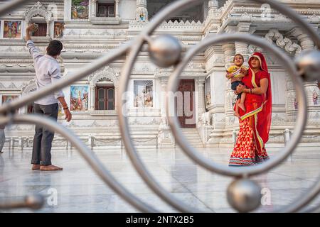 Prem Mandir (temple d'amour) Temple de l'amour divin, Vrindavan, Mathura, Uttar Pradesh, Inde Banque D'Images