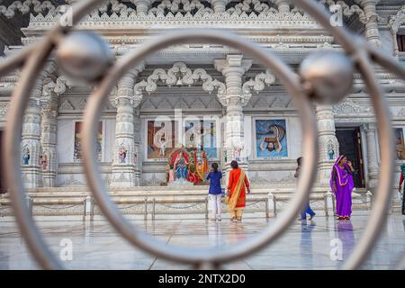 Prem Mandir (temple d'amour) Temple de l'amour divin, Vrindavan, Mathura, Uttar Pradesh, Inde Banque D'Images