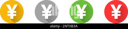 Ensemble d'icônes de pièces de yens. Vecteur modifiable. Illustration de Vecteur