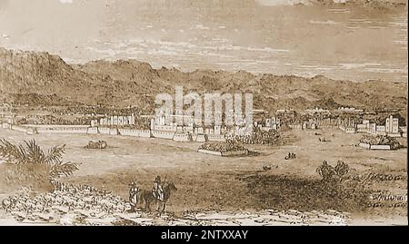 Afghanistan - une gravure de 1893 de Jalalabad, capitale de la province de Nangarhar. Les forces britanniques-indiennes avaient envahi Jalalabad en 1838, pendant la première guerre anglo-afghane --- افغانستان - حکاکی سال 1893 از ولایت ننگرهار نیروهای بریتانیا و هند در سال 1838 در طول جنگ اول انگلیس و افغانستان به شهر کابل حمله کرده بودند Banque D'Images