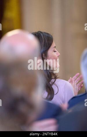 Madrid, Madrid, Espagne. 28th févr. 2023. La reine Letizia d'Espagne assiste à la présentation du 'Portail numérique d'Histoire hispanique' au Palais Royal sur 28 février 2023 à Madrid, Espagne (Credit image: © Jack Abuin/ZUMA Press Wire) USAGE ÉDITORIAL SEULEMENT! Non destiné À un usage commercial ! Banque D'Images