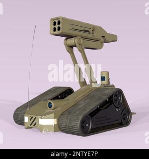 3D-illustration d'un lance-missiles futuriste sur un camion scifi Banque D'Images