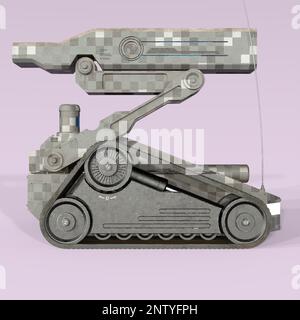 3D-illustration d'un lance-missiles futuriste sur un camion scifi Banque D'Images