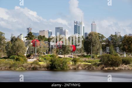 Perth, WA, Australie - Chevron Parklands au stade Optus par Hassell Banque D'Images
