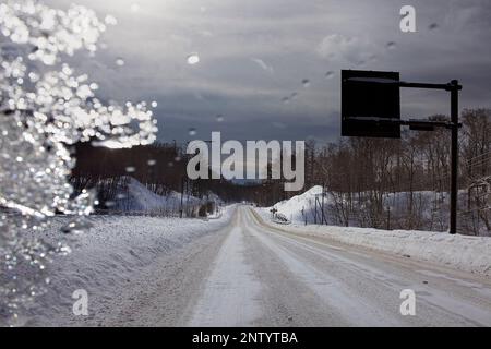 Route 240, route du lac Akan à Kushiro City, Hokkaido, Japon, Banque D'Images
