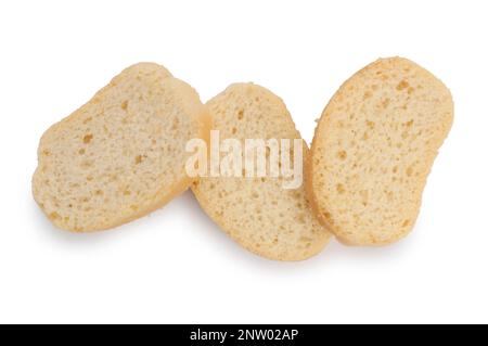 Studio de photos de tranches de bruschetta coupées sur fond blanc - John Gollop Banque D'Images