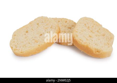 Studio de photos de tranches de bruschetta coupées sur fond blanc - John Gollop Banque D'Images