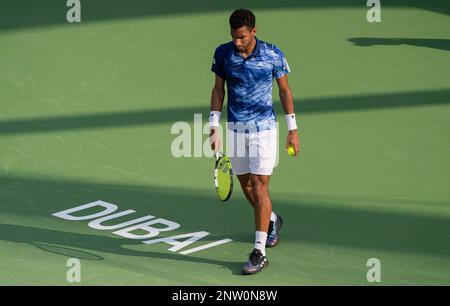 Dubaï, Émirats arabes Unis. 28 février 2023, Dubaï, Émirats arabes Unis. 28 février 2023, Maxime Cressy (Etats-Unis) vs Felix Auger Aliassime (CAN) en action lors de leur ATP 500 Dubai Duty Free tennis Championships 2023 R32 match sur 28 février 2023 à Dubaï, Émirats Arabes Unis. Photo de Victor Fraile / Power Sport Images Banque D'Images