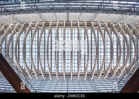 Détail, toit de Tokyo International Forum, centre des congrès par l'architecte Rafael Vinoly, Tokyo, Japon Banque D'Images