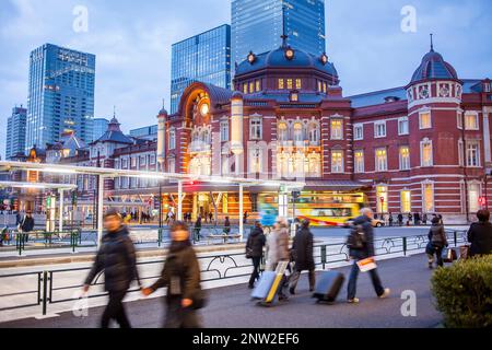 La gare de Tokyo, Marunouchi, Tokyo, Japon Banque D'Images