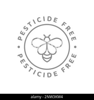 Étiquette vectorielle sans pesticide. Aucun symbole de pesticides. Illustration de Vecteur