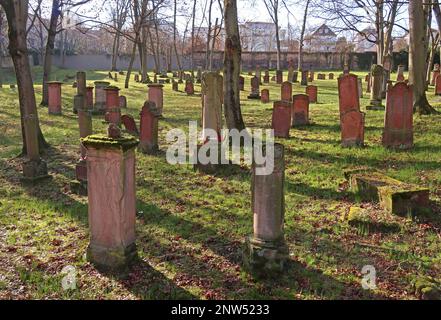 CIMETIÈRE juif MÉDIÉVAL DE SHUM, Judensand , Mombacher Strasse. 61, 55122 Mayence, Rhénanie-Palatinat, Allemagne Banque D'Images