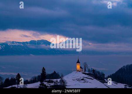 L'église de St. Primus et Felicianus au lever du soleil Banque D'Images