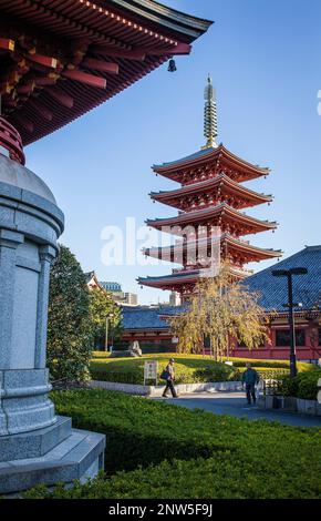 Le Temple Senso-ji, Asakusa, Tokyo, Japon Banque D'Images