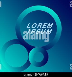 fond bleu avec ornement abstrait rond circulaire. fond d'écran moderne en dégradé pour la présentation Illustration de Vecteur