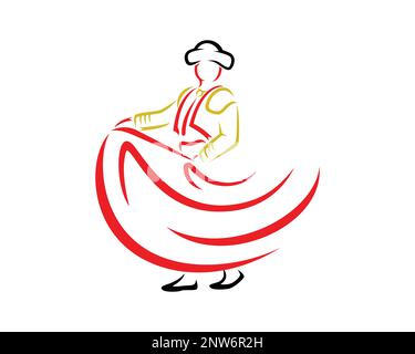 Illustration matador ou Bullfighter avec style Silhouette Illustration de Vecteur