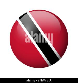 Drapeau de Trinité-et-Tobago - badge cercle brillant. Icône vecteur. Illustration de Vecteur