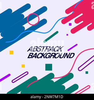 modèles de publications sur les réseaux sociaux pour bannières numériques, affiches, mises en page numériques. Illustration vectorielle.FULLColor rouge bleu et jaune Illustration de Vecteur