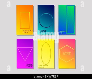 Couvre la conception minimale. Les gradients de demi-teintes colorées. Les motifs géométriques. Vecteur Eps10. Illustration de Vecteur