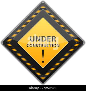 Sous le panneau de construction noir, illustration Vector eps10 Illustration de Vecteur