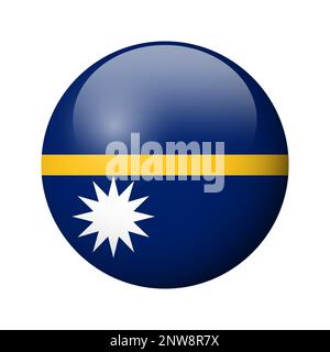 Drapeau Nauru - badge cercle brillant. Icône vecteur. Illustration de Vecteur